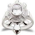 MJ 925 White CZ Embellished TortoiseTurtle Sterling