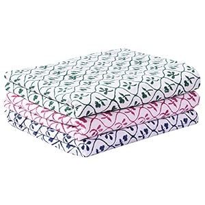 purplecrown pack of 3pieces pure breathable cotton and high absorbent block print cribsheet for newborn babies swaddler cum comforter for infantschildren l 100cmx80cm green