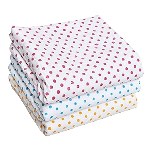 purplecrown pack of 3pieces pure breathable cotton and high absorbent block print cribsheet for newborn babies swaddler cum comforter for infantschildren m 75cmx65cm blue