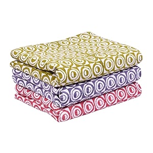 purplecrown pack of 3pieces pure breathable cotton and high absorbent block print cribsheet for newborn babies swaddler cum comforter for infantschildren l 100cmx80cm purple
