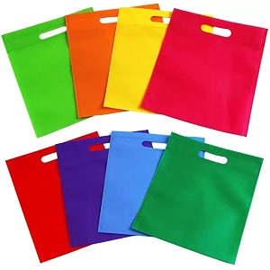 multicolor d-cut cloth carry bag handle bag enviorment friendly shopping bag daily use bag gift bag tote bag size 9x12 inch