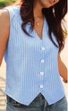MKTHEWEAR Striped Women Waistcoat