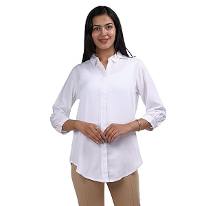 Mlada Hemline Solid Shirts for Women