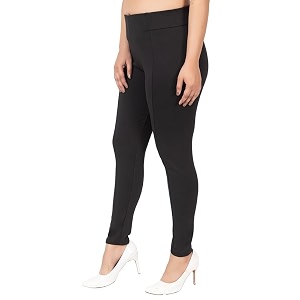 mlada slim fit jeggings with elastic waist band for women office work formal wear trousers stretch cotton knit high waist skinny fit jeggings lycra pants travel comfort jeggings