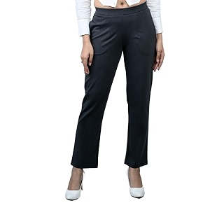 Mlada Straight Fit Cigarette Pencil Pants Elastic