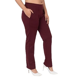 Mlada Straight Fit Cigarette Pencil Pants Elastic