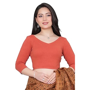Mlada V-Neck Stretchable Saree Blouse Top for