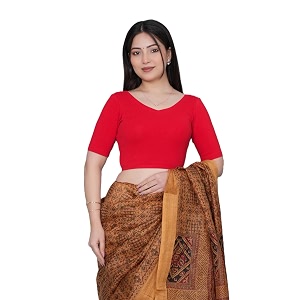 Mlada V-Neck Stretchable Saree Blouse Top for