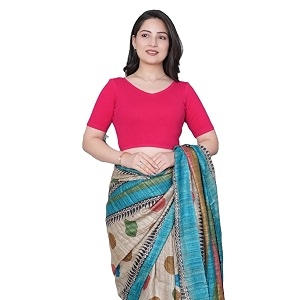 Mlada V-Neck Stretchable Saree Blouse Top for