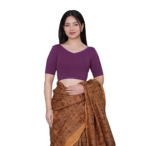 Mlada V-Neck Stretchable Saree Blouse Top for