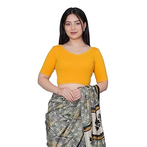 Mlada V-Neck Stretchable Saree Blouse Top for