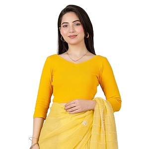 Mlada V-Neck Stretchable Saree Blouse Top for