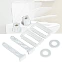 MLD Repair bottom installation Tool Kit Soft Close Pvc Toilet Seat cover replacement Hinge Bolts soft Close Screw Fixing Fitting Kit Nut bolt BOL4044 (1 Pair,White, Plastic)