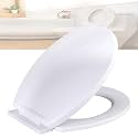 MLD Soft Close &amp; Noise Proof Toilet Seat Cover | Hydraulic | Oval Shape With Rounded Edges European Polypropylene HOVL4049 (Color-White,Plastic)