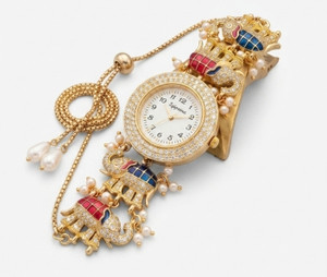 Mlep Kashmiri Meenakari Elephant Bracelet Watch Kashmiri