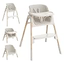 Mloong High Chair for Babies and Toddlers - Easy Clean 4-in-1 High Chair