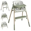 Mloong High Chair for Babies and Toddlers - Adjustable 3-Heigh Highchair
