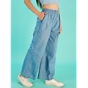 Cotton Denim Embroidery Cut Work Women Palazzo