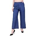 Cotton Denim Embroidery Cut Work Women Palazzo