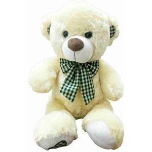 bear plush with checks bow and ears colour - 35 cm beige toys for kids toys pillow baby products kids toys toys for girls teddy bear baby toys new born baby products all toys for boys toy soft toys soft toys for girls toys for 1 year old gifts teddy bear