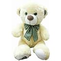 Bear Plush with Checks Bow and Ears colour - 35 cm (Beige) toys for kids toys pillow baby products kids toys toys for girls teddy bear baby toys new born baby products all toys for boys toy soft toys soft toys for girls toys 