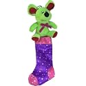 Green Mouse Plush X'mas Stocking Purple Colour - 45 cm (Multicolor) toys for kids toys pillow baby products kids toys toys for girls teddy bear baby toys new born baby products all toys for boys toy soft toys soft toys fo