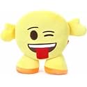 Standing Emoji Face with Stuck Out Tongue and Winking Eye Plush - 30 cm (Yellow)toys for kids toys pillow baby products kids toys toys for girls teddy bear baby toys new born baby products all toys for boys toy soft toys soft