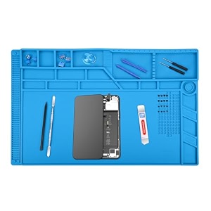 mmobiel soldering and repair mat silicone - 55 x 35 cm - heat-resistant up to 500c - large workbench mat for soldering phone and computer repair
