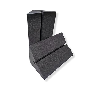 mmt acoustix galaxy acoustic foam bass trap absorb bass in corners  futuristic design with bass lock line black charcoal 24x15 inch 4 pcs