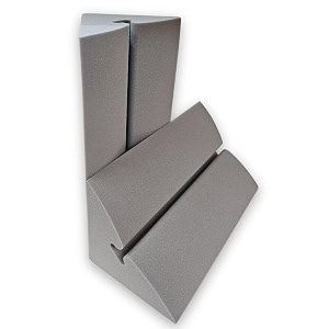 mmt acoustix galaxy acoustic foam bass trap absorb bass in corners  futuristic design with bass lock line stone white 24x15 inch 2 pcs