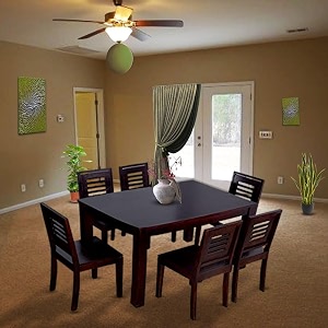 sheesham wood 6 seater dining table with cushion chair six seater wooden dining room set dinner table furniture for living room home restaurant mahogany finish