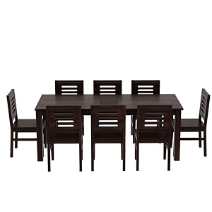 sheesham wood 8 seater dining table with chairs wooden dining chair and table set for dinner room  solid wood dining room sets for home restaurant - walnut