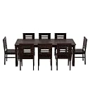 Sheesham Wood 8 Seater Dining Table with Chairs Wooden Dining Chair and Table Set for Dinner Room || Solid Wood Dining Room Sets for Home Restaurant - Walnut
