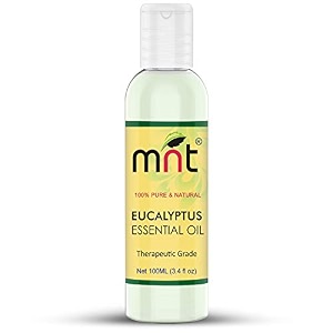 mnt eucalyptus essential oil - 100 pure amp natural therapeutic grade oil for face hair skin joints amp muscles body massage and aromatherapy 100ml