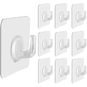  10 pcs no drilling required self adhesive wall hooks  oil-resistant sticker hooks for walls  transparent wall sticker hook  waterproof sticking hooks for home amp office applications