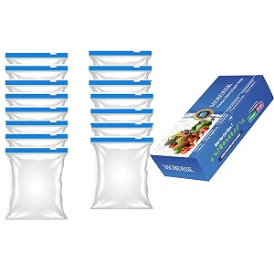 ziplock pouch veg bag ziplock bag for storage freezer re-usable zipper bags ziplock plastic bags for fridge food storage reusable and reclosable with slider lock pack of 15- ur- 699