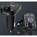 Mobile Charger for Car with Bluetooth 5.0 FM Transmitter, FM Radio Hands-Free Calling, 3.1A Dual USB Fast Charging, Real-Time Car Battery Voltage Display,Supports USB Drive MP3 Playback
