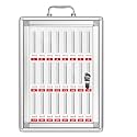 Mobile Phone Safe Deposit Box Aluminium Transparent Mobile Phone Cabinet Key Lock/Combination Lock Improve self-Control Suitable for Offices and Factories(Silver-1,24-bit)