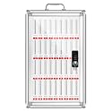 Mobile Phone Safe Deposit Box Aluminium Transparent Mobile Phone Cabinet Key Lock/Combination Lock Improve self-Control Suitable for Offices and Factories(Silver-2,36-bit)