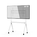 Mobile Stand for 43"- 75'' Smart Board, Heavy Duty Rolling TV Stand with Locable Wheels, Height Adjustable Holds up to 300lbs, Whiteboard Portable Cart on Wheels