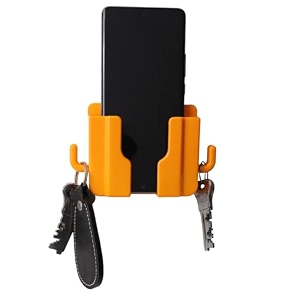 wallview tech mobile stand wall mount holder for charging ac remote holderkey chain amp with adhesive orange
