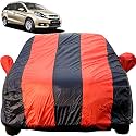 Mobilio Dustproof Car Cover with Mirror Pockets, Red Blue Stripes, Taffeta Polyster,Triple Stitched, Compatible with Honda Mobilio Car Cover (2014 to 2024), Mobilio Car Accessories