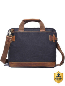 moca 14 inch canvas denim laptop messenger bag blue