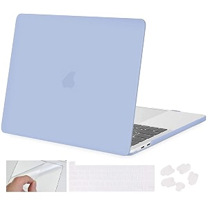 moca compatible with macbook pro 13 inch case m2 2024 2023 2022-2016 a2338 m1 a2251 a2289 a2159 a1989 a1708 a1706 withwithout touch bar plastic hard shell case cover serenity blue