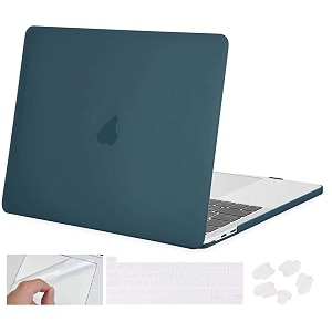 moca compatible with macbook pro 13 inch case m2 2024 2023 2022-2016 a2338 m1 a2251 a2289 a2159 a1989 a1708 a1706 withwithout touch bar plastic hard shell case cover peacock green