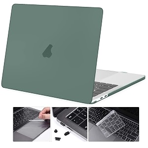 moca compatible with macbook pro 13 inch case m2 2024 2023 2022-2016 a2338 m1 a2251 a2289 a2159 a1989 a1708 a1706 withwithout touch bar plastic hard shell case cover mid-night green