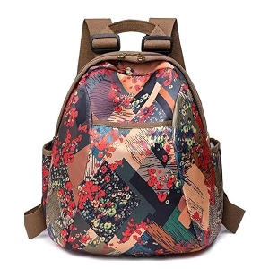 moca fashionable casual nylon backpack for womens girls m size multipurpose bagpack travel casual college office work gift bag women maple leaf