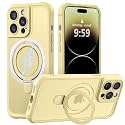 MOCCA Magnetic for iPhone 14 Pro Case with Stand,Creamy Yellow