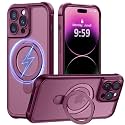 MOCCA Magnetic for iPhone 14 Pro Case with Stand,Wine Red