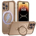 MOCCA Magnetic for iPhone 14 Pro Case with Stand,Brown